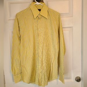 Profuomo Men's Classic Short Sleeve Shirt, Size: Small,  Color: Yellow